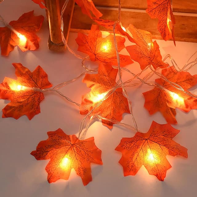 🍁 Bigzom Lichterkette Herbst - Realistische Ahornblätter Lichterketten für Herbst- und Weihnachtsdeko 🎃🍂