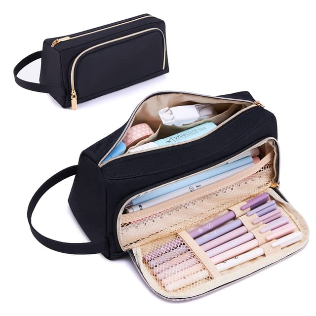 🎒 KALIDI Federmäppchen, Etui Große Kapazität 2 Fach Federtaschen 🖊️📏🧮 Pencil Case mit Tragegriff für Schule Büro Mädchen Damen Student