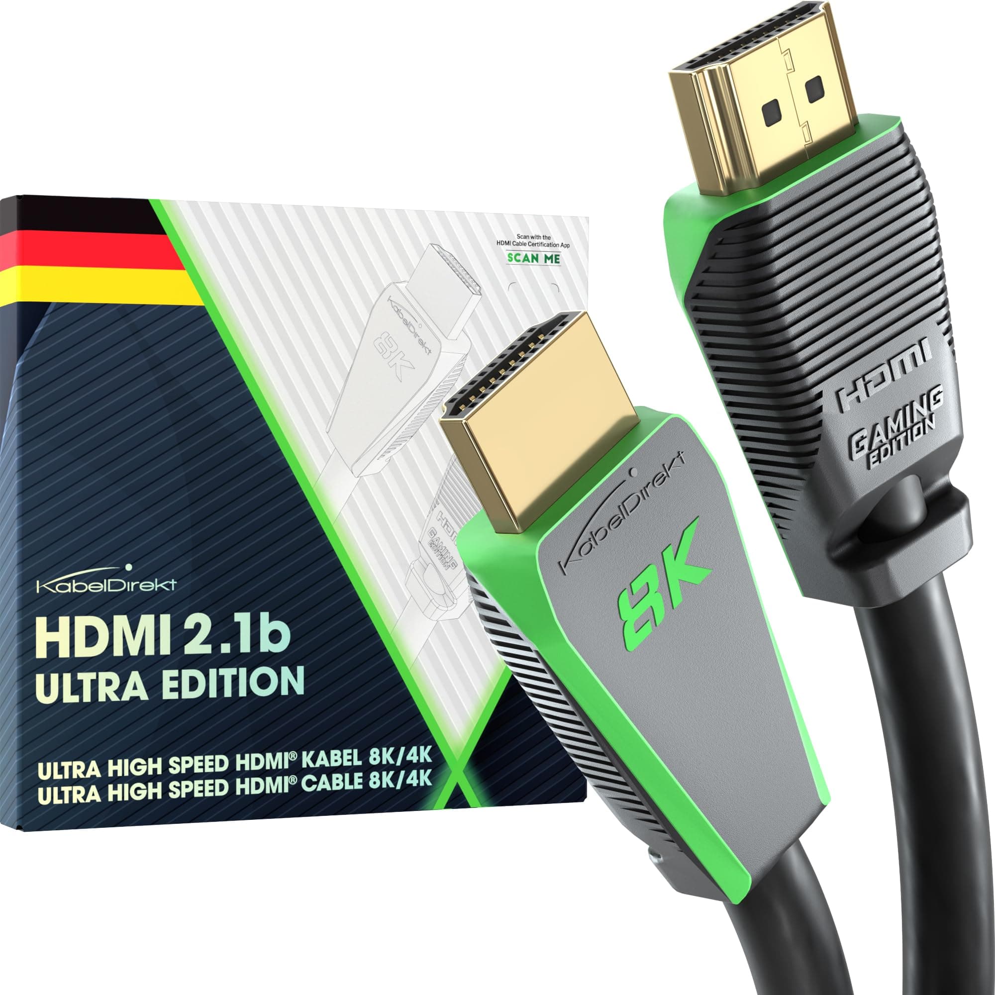 🔥 KabelDirekt – 10K & 8K HDMI Kabel, HDMI 2.1b für maximale Performance – 3m Grau
