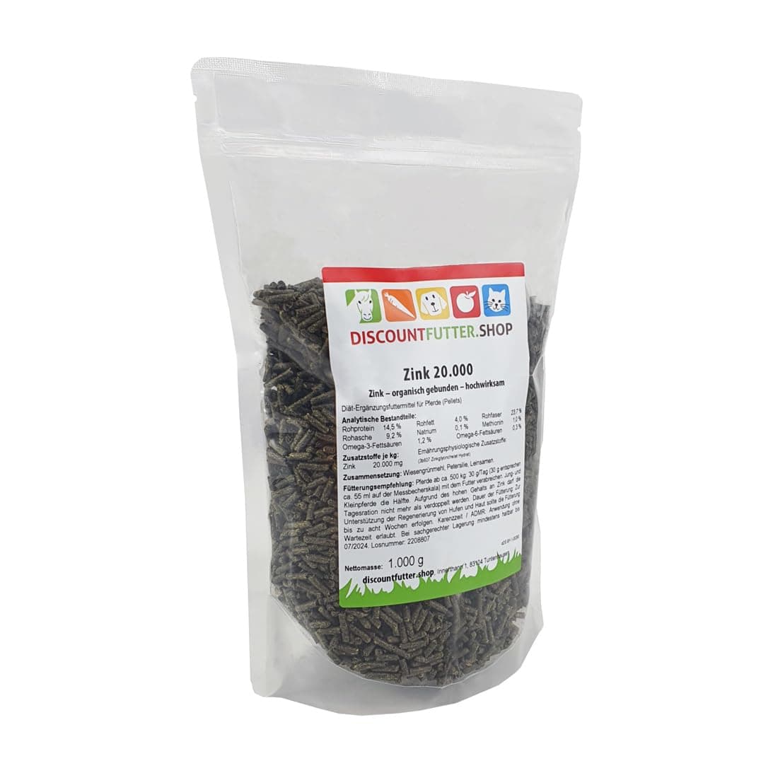🐴 Rabattfutter.shop - Zink 20.000 Pellets für Pferde | Organisch & Hochdosiert 🌿