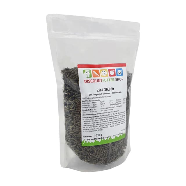🐴 Rabattfutter.shop - Zink 20.000 Pellets für Pferde | Organisch & Hochdosiert 🌿