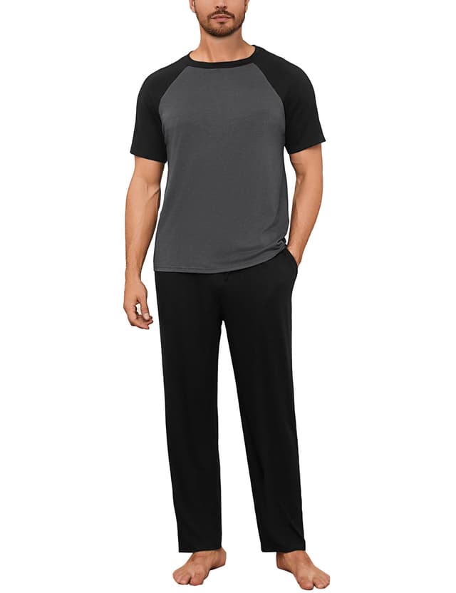 🌙 Herren Schlafanzug Set | Kurzarm Shirt & Lange Pyjamahose