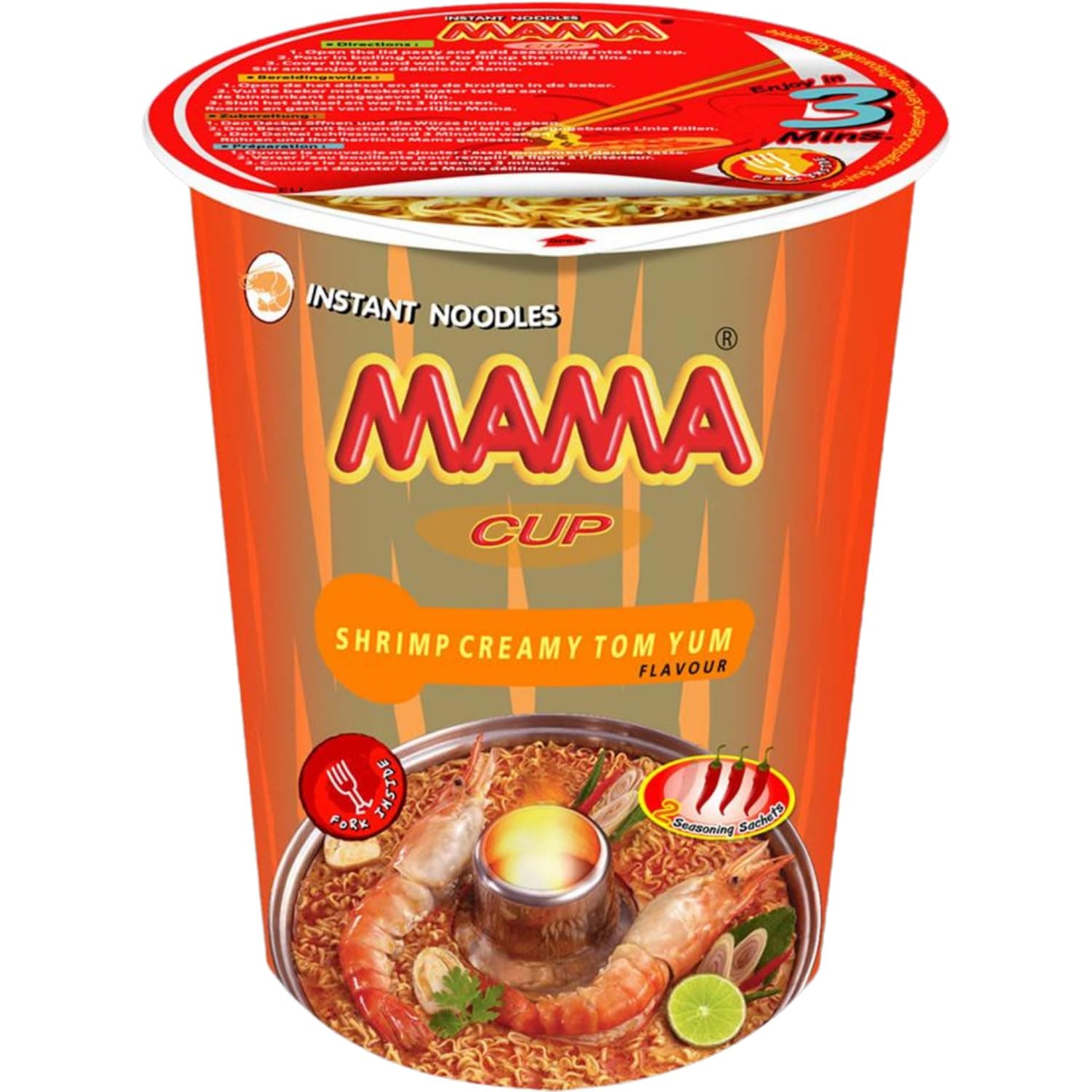 🍜 MAMA Instant Cup Nudeln Garnelen Sahnig - (1 X 70 GR) - 1er Pack