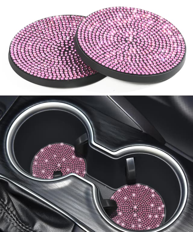 🚗 Flaconi 2PCS Auto Untersetzer - Auto Accessoires Innenraum (Rosa) 🌟