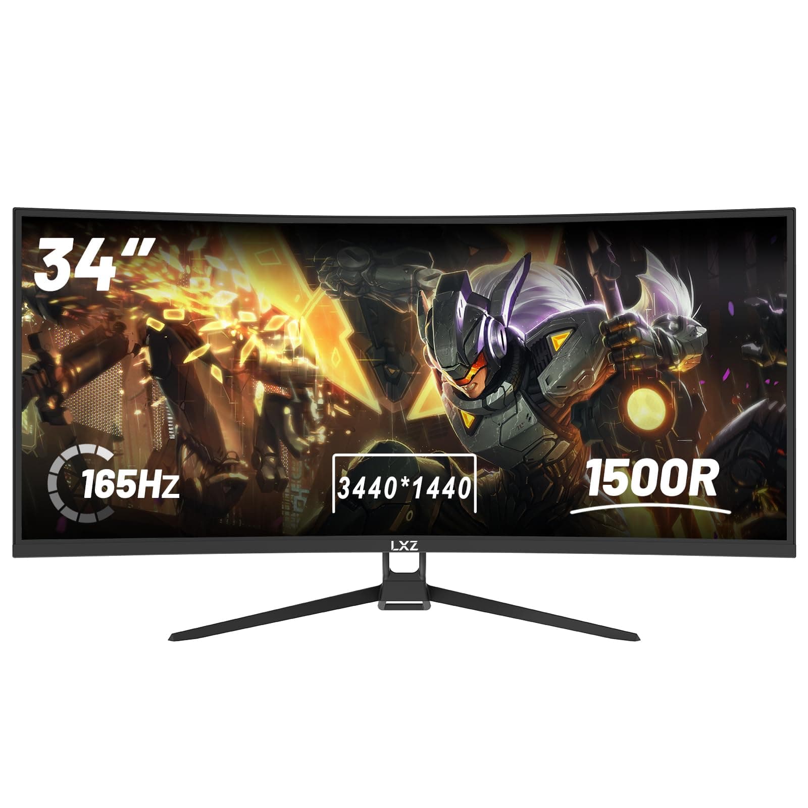 🎮 LXZ 34 Zoll Curved Monitor 1500R, 3440 * 1440 165Hz Gaming Monitor 🖥️