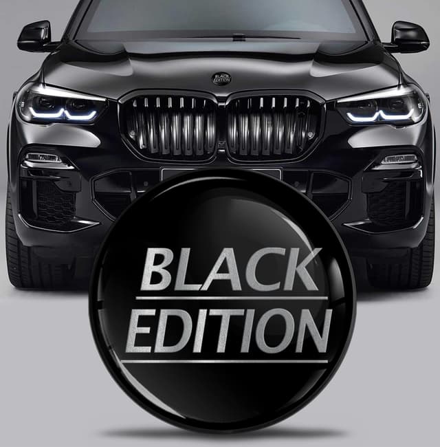 SkinoEu Tuning Emblem für Fronthaube und Kofferraum 82 mm Kompatibel mit BMW Emblem 51767288752 Black Edition Schwarz EX 17 🚗