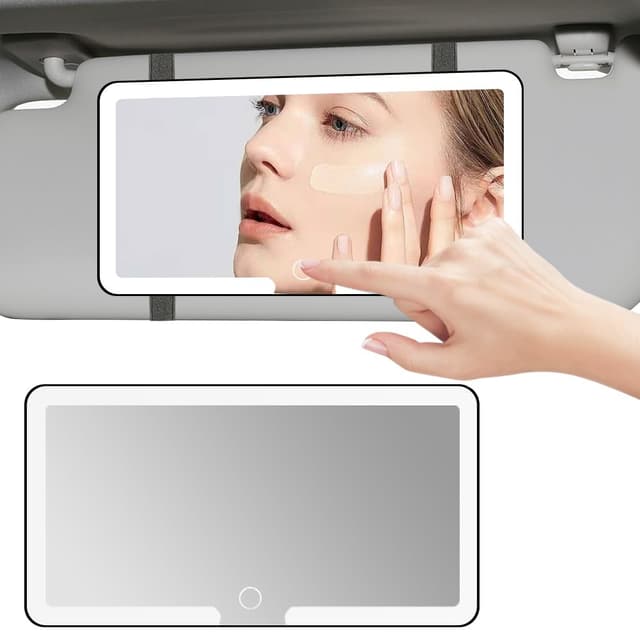 CEWROM Auto Kosmetikspiegel mit LED – Wiederaufladbarer Make-up Spiegel Sonnenblende Auto 🚗💄