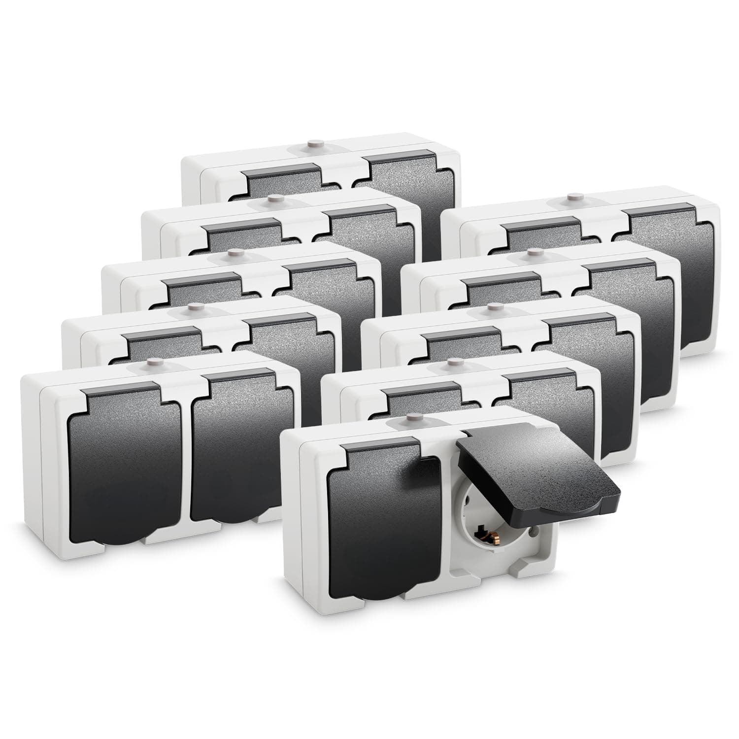 Sonderangebot 10x Feuchtraum Steckdose Aufputz 2fach 🛠️🔌