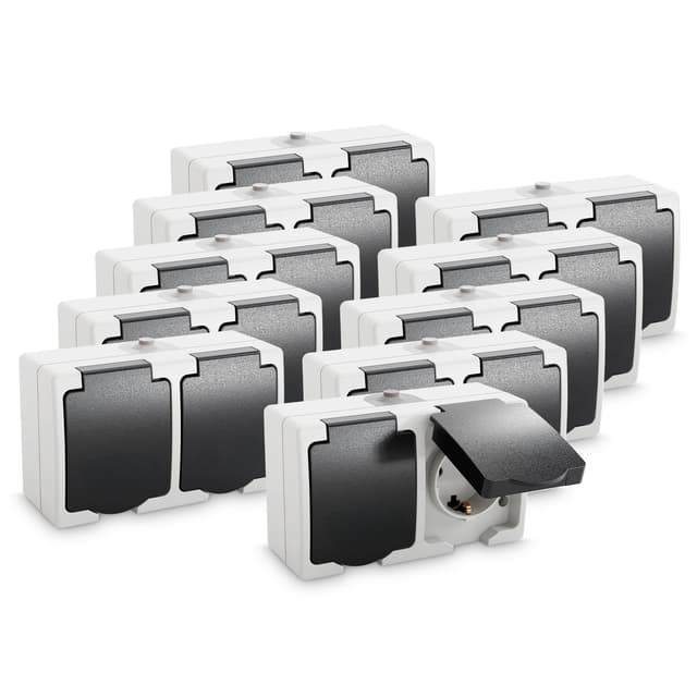 Sonderangebot 10x Feuchtraum Steckdose Aufputz 2fach 🛠️🔌