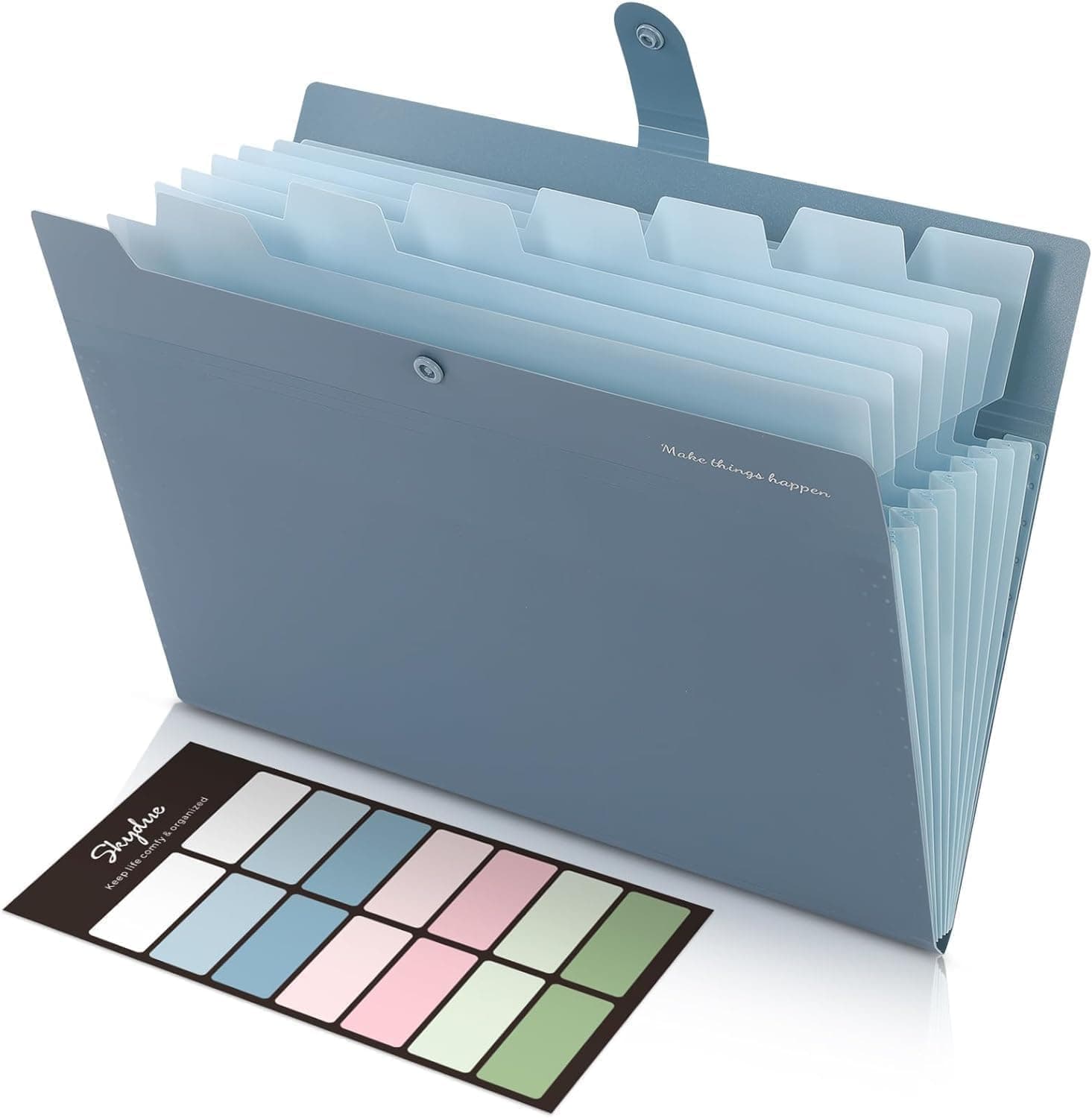 SKYDUE Fächermappe A4 Smogblau 8 Tasche mit Hochwertiger Verarbeitung und Bunten Labeln 📁🎨
