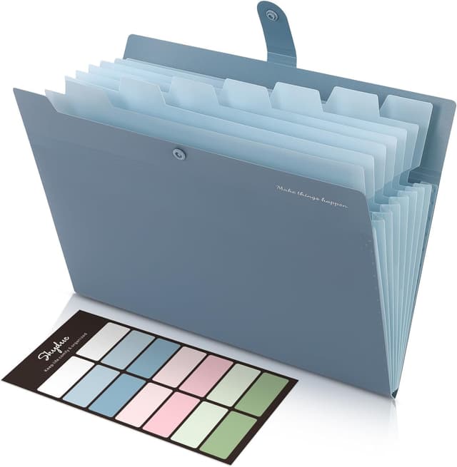 SKYDUE Fächermappe A4 Smogblau 8 Tasche mit Hochwertiger Verarbeitung und Bunten Labeln 📁🎨