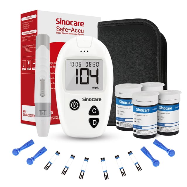 🎁 Sinocare Blutzuckermessgerät Set mit Teststreifen 100