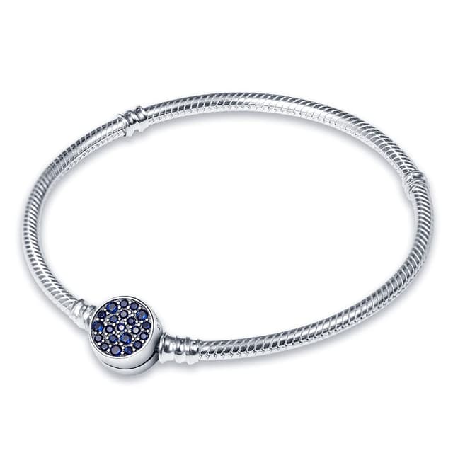KUNSIR Armbänder Damen Moments Schlangen-Gliederarmband für Bead Charm,Armkette Silber 925 Mit Pandora Bead Charm