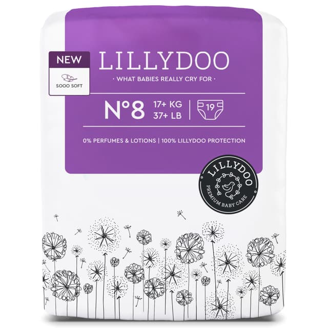 👶 LILLYDOO hautfreundliche Baby Windeln - Größe 8 (17+ kg), 15 Stück - Angebot