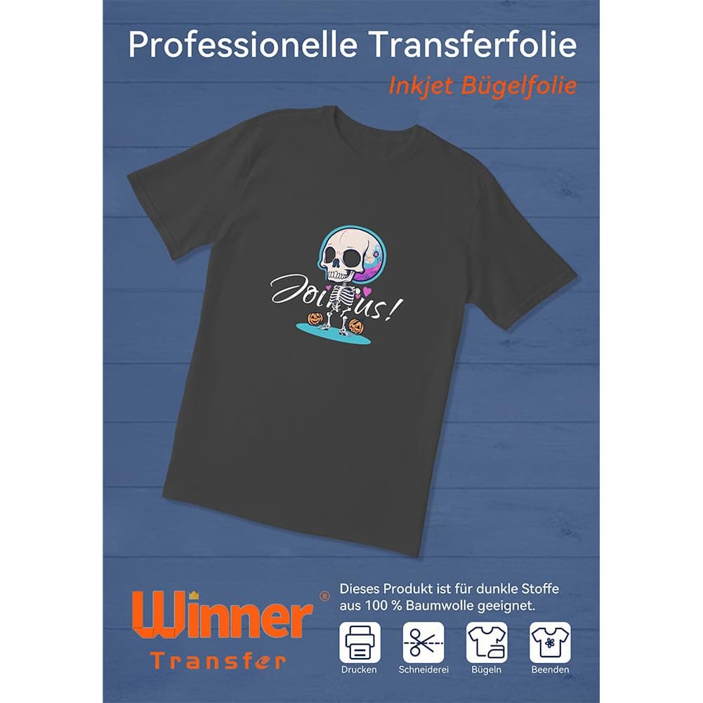 WinnerTransfer 40 Blatt A4+4 A3 Silikonpapier Dunkel-40 Blatt -Weisse Folie