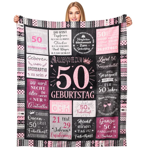 🎁 Geburtstagsgeschenk Decke für Frauen - 30 40 50 60 70 80 Geburtstag Frauen 🎉
