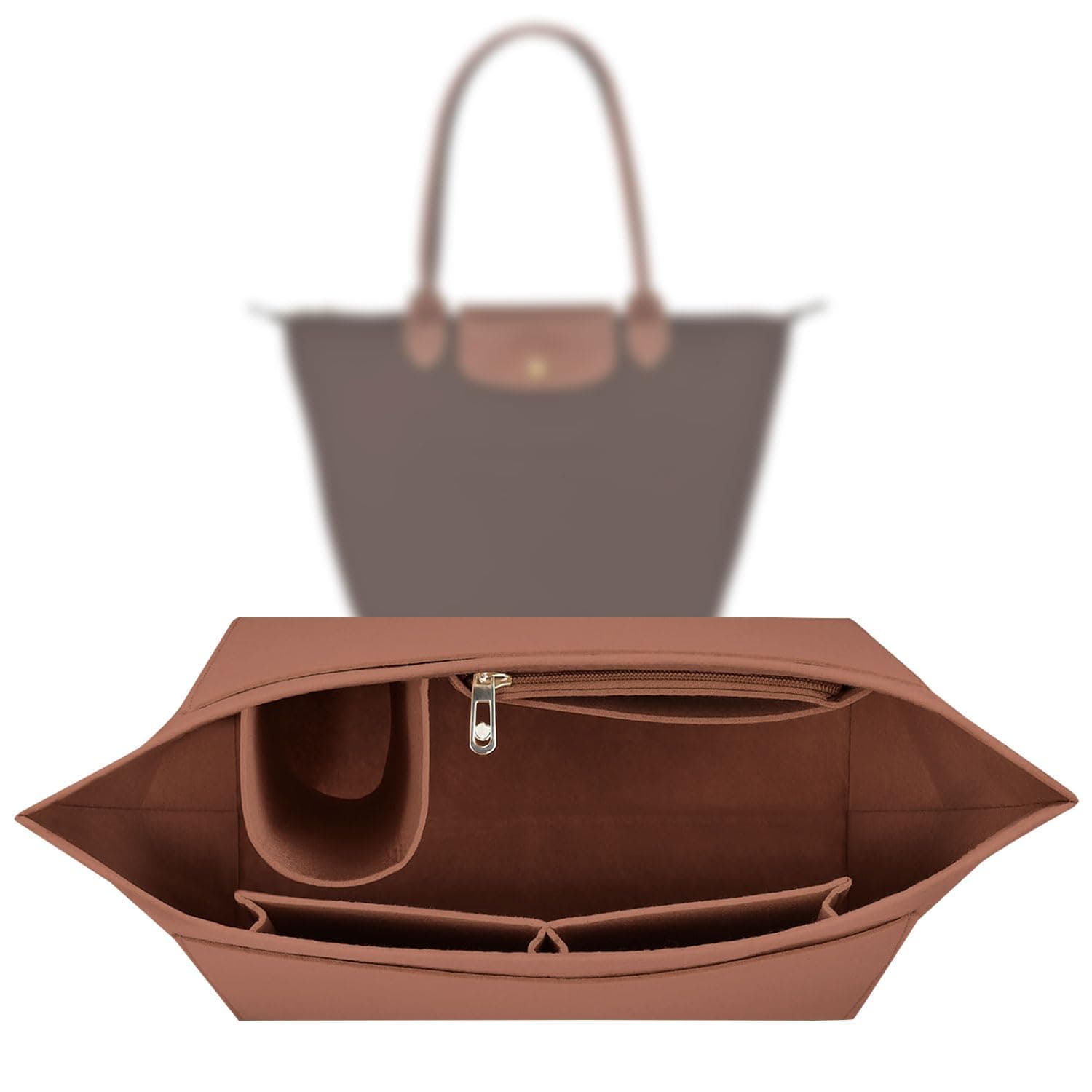 👜 Organizer für Longchamp Tasche - Taschen Organizer für Longchamp M - Braun