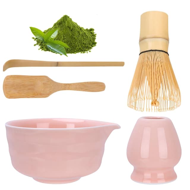 HOBEYO Matcha Set Rosa für Matcha-Liebhaber