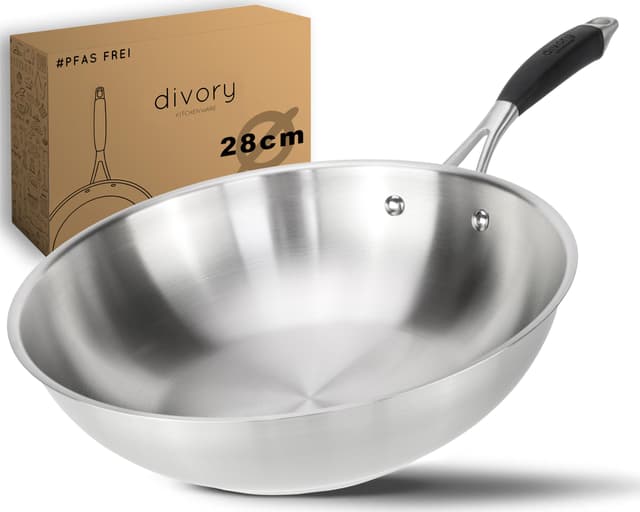 🔥 Angebot: DIVORY Wokpfanne unbeschichtet 28cm - ohne PTFE/PFOA