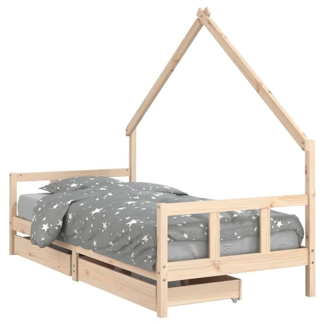 vidaXL Kinderbett Hausbett für Kleinkinder ab 4 Jahren 🌟 Einzelbett Jugendbett 🌈 90x200 cm Massivholz Kiefer
