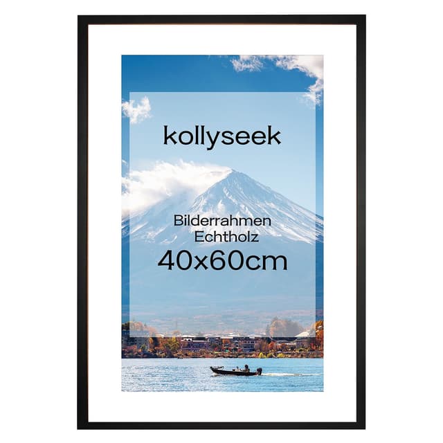 Kollyseek Bilderrahmen 40x60cm Echtholz mit Passepartout 🖼️