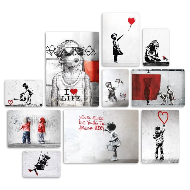 Giallobus - Satz von 10 mehrteiligen Gemälden - Banksy - Sammlung 2