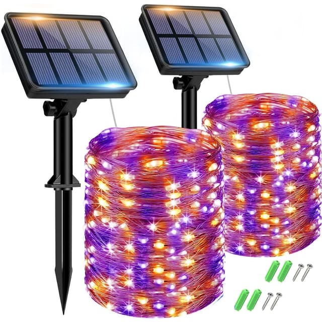 🎃🔮 btfarm Solar Lichterkette Aussen 2x15M 150 LED Solarlichterkette Außen Wetterfest 8 Modi IP65 Wasserdicht 🌞