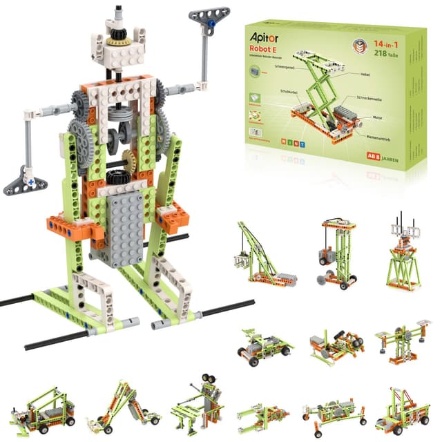 Apitor Robot E: Mint-Baukasten für Junge Ingenieure - 14-in-1 DIY-Roboter 🤖🔧🎁