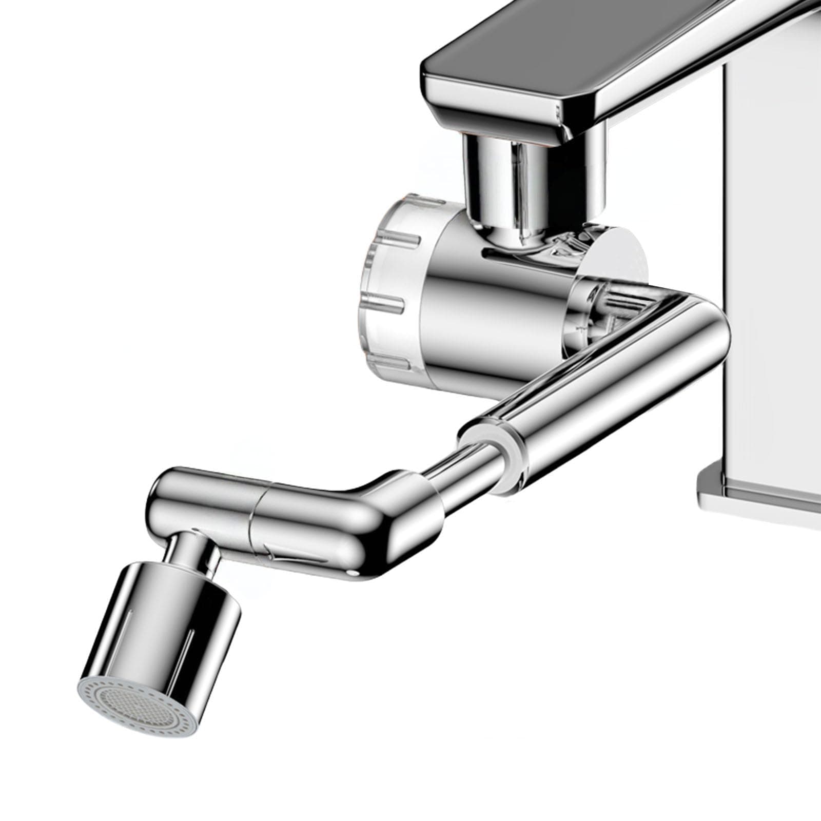 🚿  1080 Grad Drehbarer Multifunktionaler Verlängerungshahn - 55 mm Ausziehbarer Wasserhahnverlängerer mit Filter