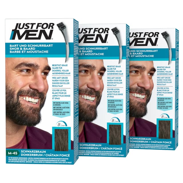 Just For Men Dunkelbraun Bartfärbemittel 🎨 - 3er Pack (3x28.4g)