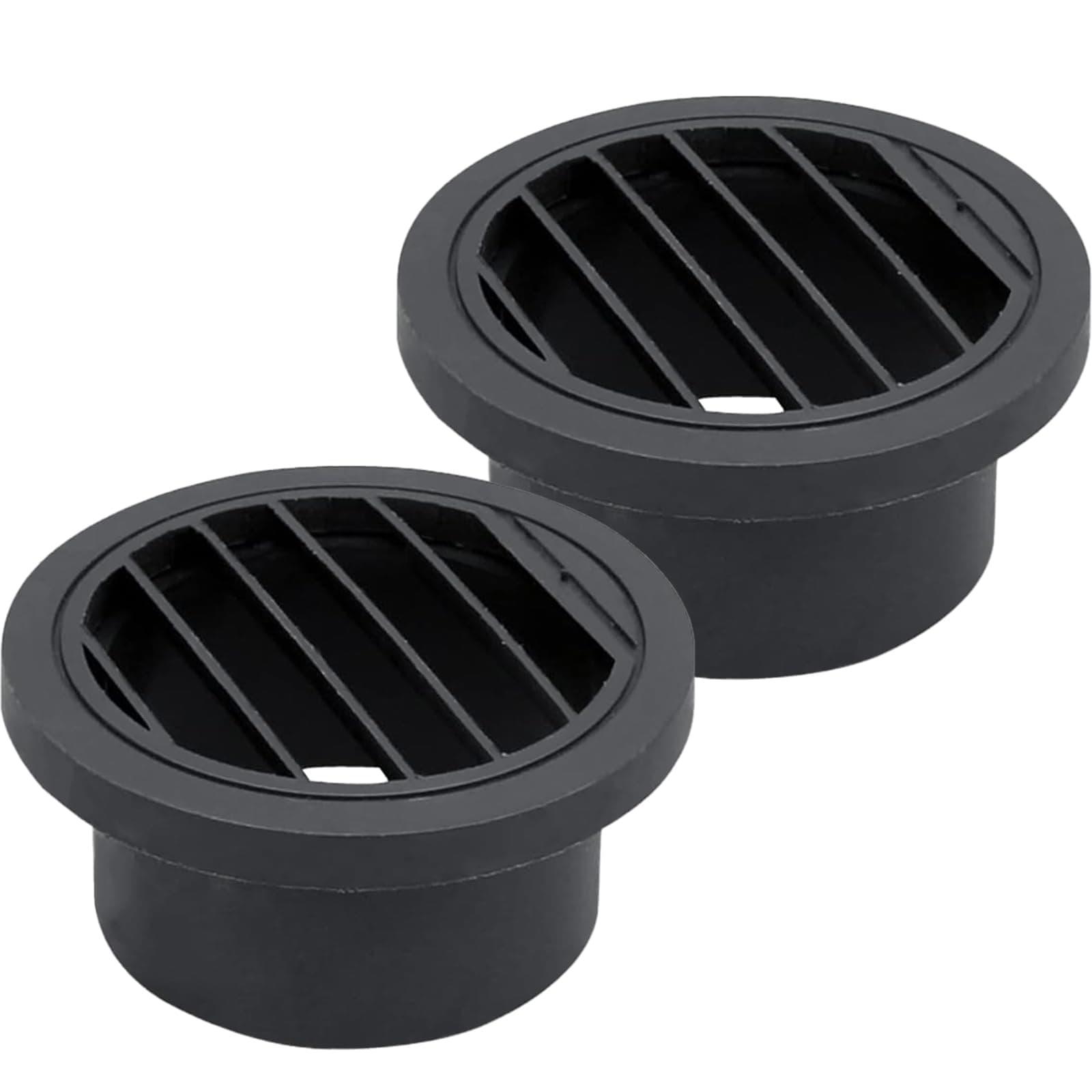 🚗 ALI2 Packung 2 Auto Heizung Luftkanal Entlüftung Auslass ABS-Kunststoff Lüfterheizung Luftauslass Standheizung Auspuffkappe Entlüftungskappe Drehbare Runder Flachkopf 75mm Air Vent Outlet 🌬️