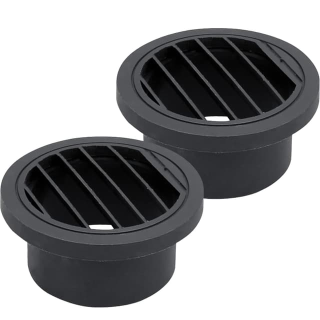 🚗 ALI2 Packung 2 Auto Heizung Luftkanal Entlüftung Auslass ABS-Kunststoff Lüfterheizung Luftauslass Standheizung Auspuffkappe Entlüftungskappe Drehbare Runder Flachkopf 75mm Air Vent Outlet 🌬️