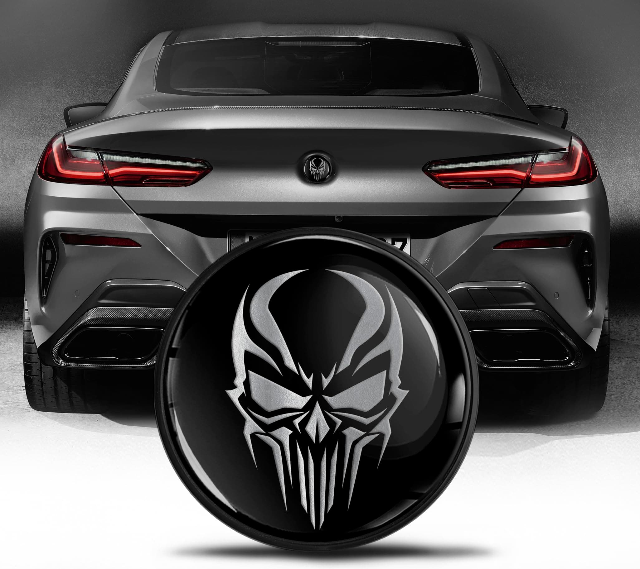 🚗 Biomar Labs Motorhaube Kofferraum Plakette Abzeichen 74mm für BMW Emblem 51148219237 Totenkopf Schädel EZ 6