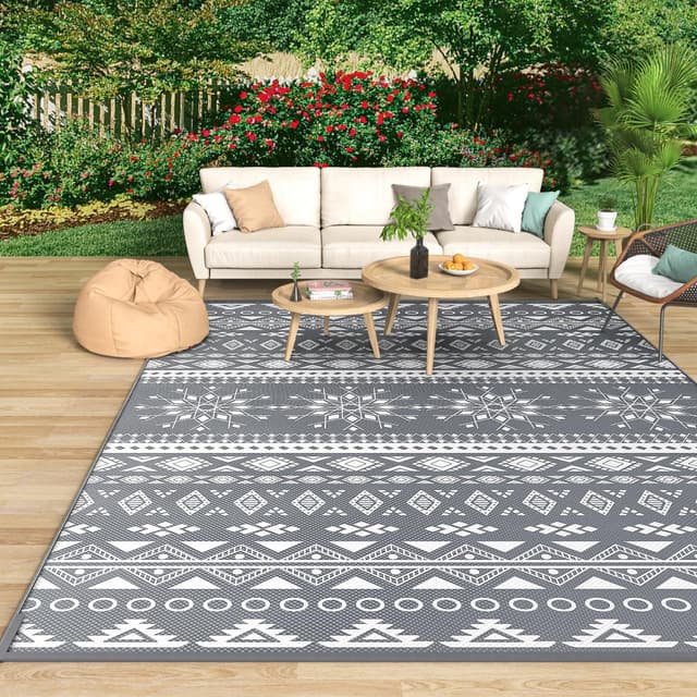 MOKANI Outdoor Teppich Wetterfest - Wendbarer Balkon Camping Teppich 120x180 cm