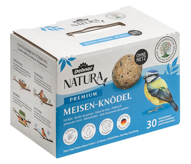 🐦🌿 Dehner Natura Premium Meisenknödel ohne Netz - 30 Stück, 2.7 kg (1er Pack) 🌿🐦