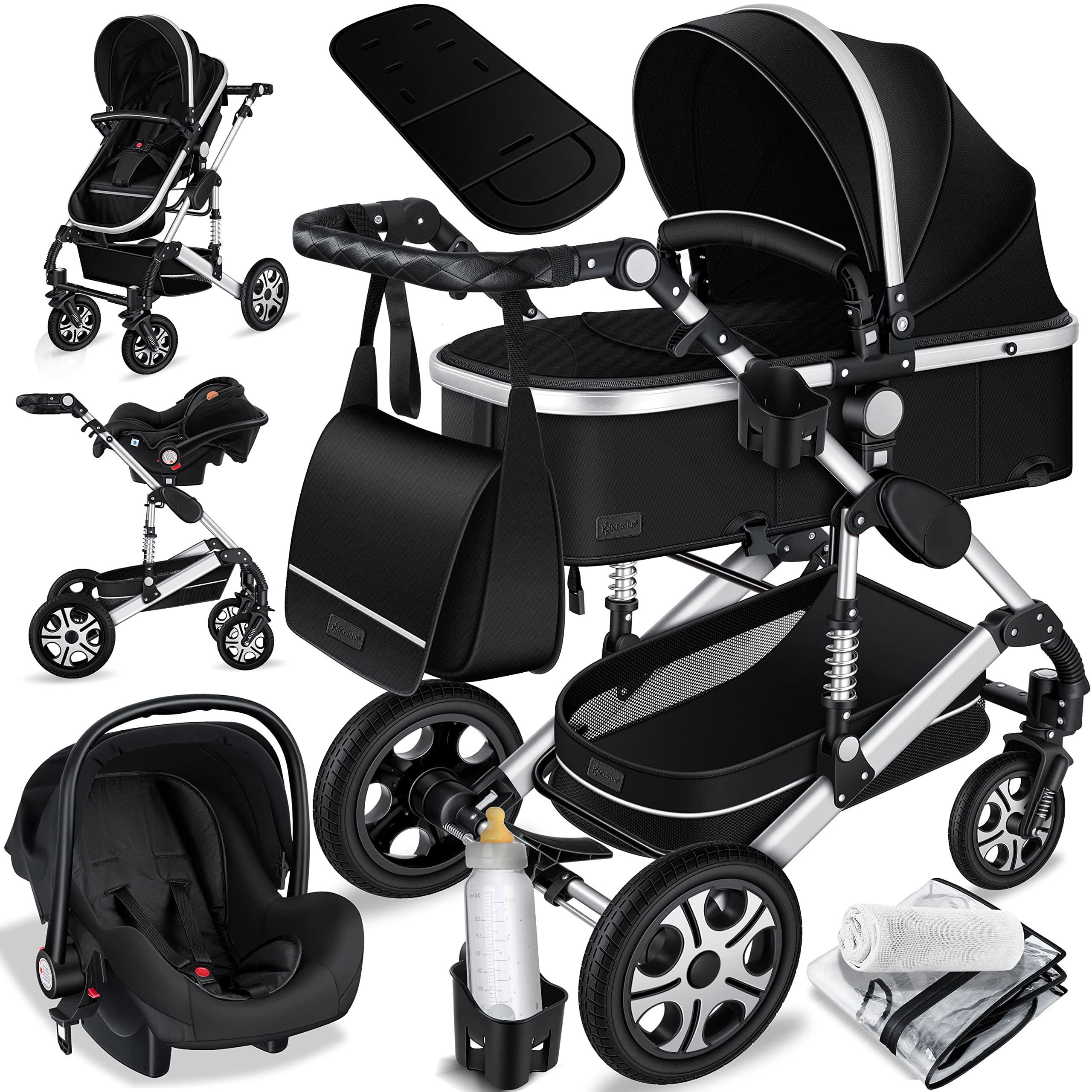 🌟 KESSER® Loops 3 in 1 Kinderwagen Kombikinderwagen Komplett-Set 🌟