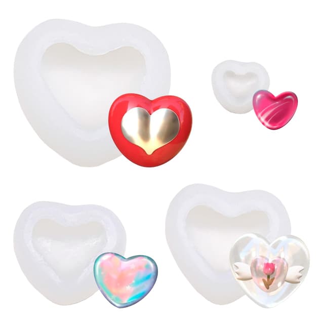 Silikonform Herz 3D Kerzenform 💖 Herzform zum Gießen DIY Seife Fondant Schokolade
