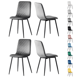 🔥 Angebot: Set mit 4 Designer Esszimmerstühlen aus Samtstoff! 🪑 Angebot bei HelloDeals
