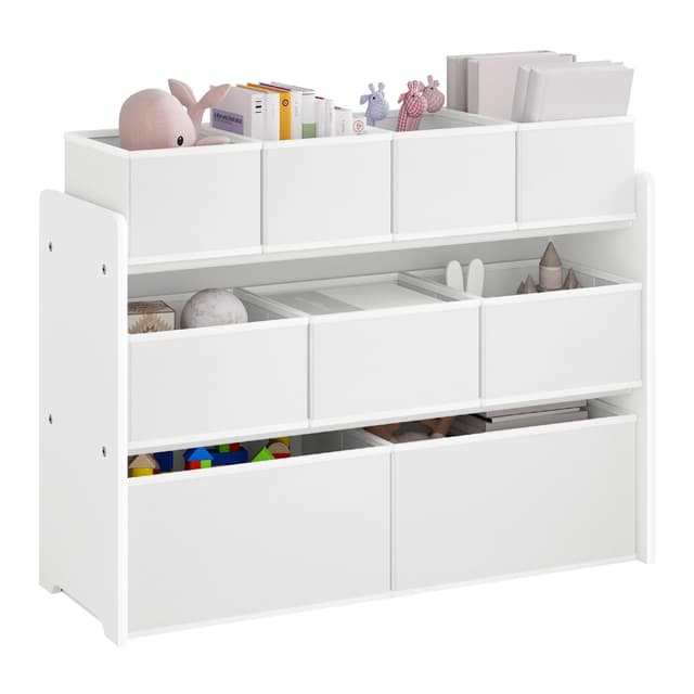 🌟 Lestarain Kinderregal mit 9 Aufbewahrungsboxen - Spielzeugregal für Kinderzimmer 🌈
