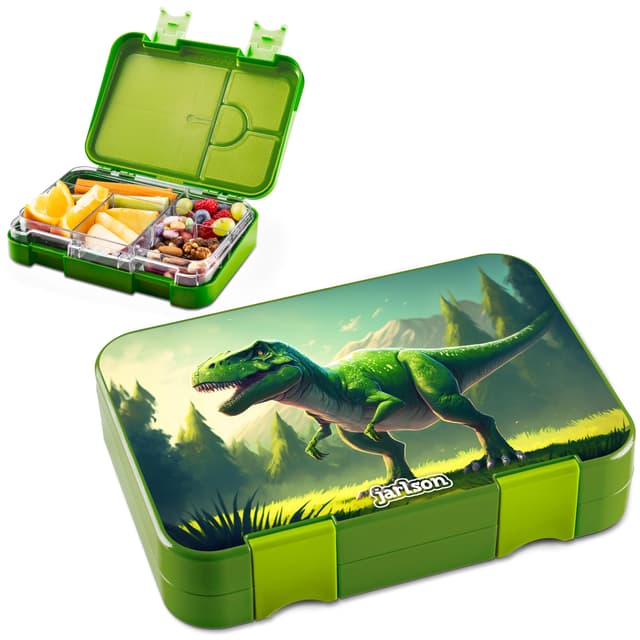 Jarlson® Brotdose Kinder mit Fächern - TONI Lunchbox - Bento Box auslaufsicher 🦕