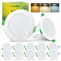 Fondiiz LED Einbaustrahler 230V 68mm, 12er Set LED Spots 🌟 Angebot bei HelloDeals