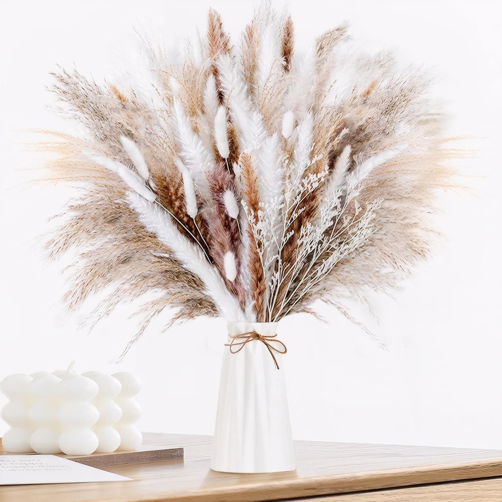 Natürliche Trockenblumen Deko | Pampasgras-Bouquet Schilfblume Deko 🌾🌸