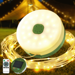Camping Lichterkette Aufrollbar Solar 10M - 3000mAh 🏕️ Angebot bei HelloDeals