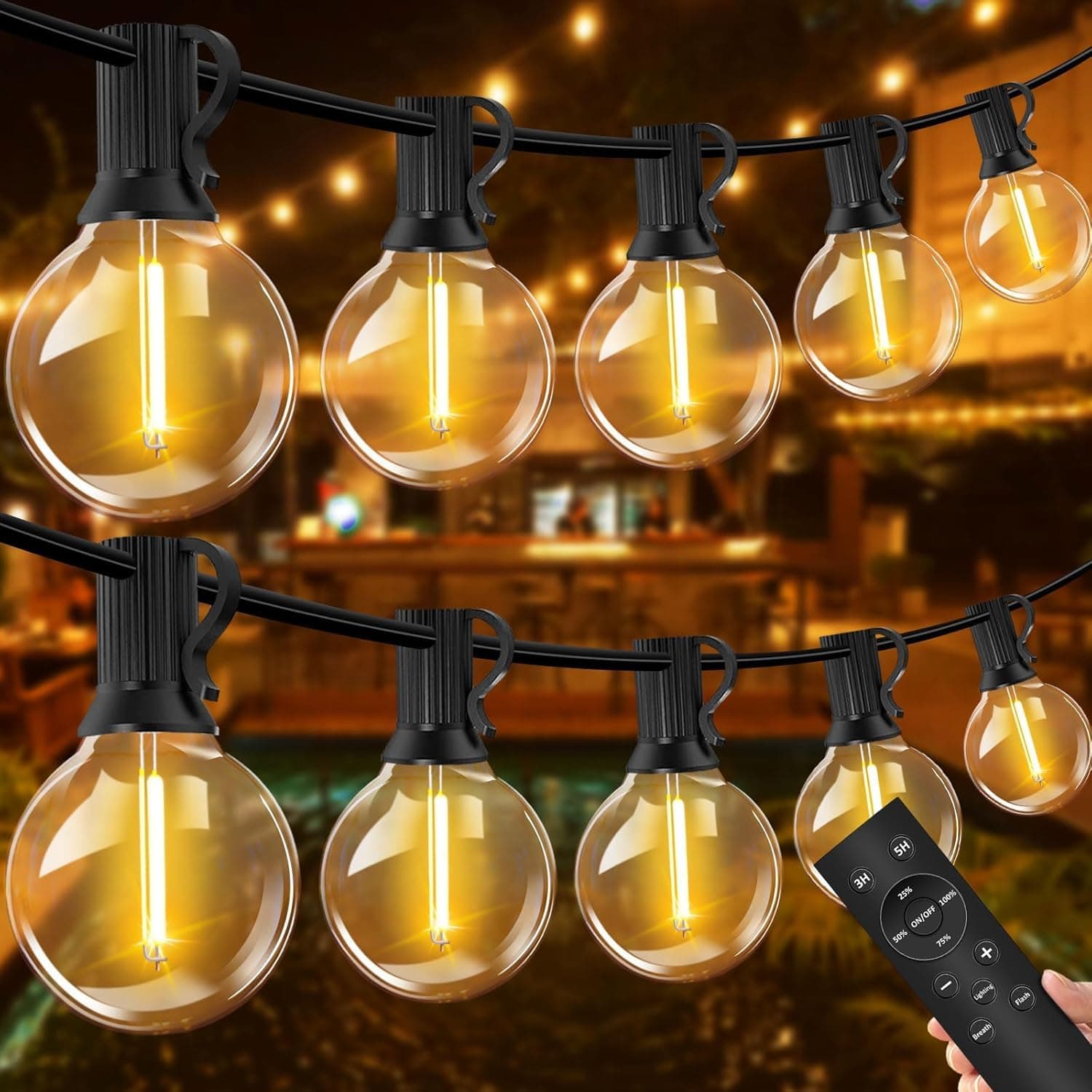 LED Lichterkette Außen Dimmbar 30M G40 Glühbirnen 🌟
