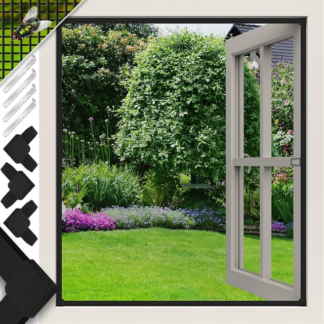 KESSER® Fliegenschutzgitter für Fenster | 100 x 120 cm | mit Aluminium Rahmen 🪟✨