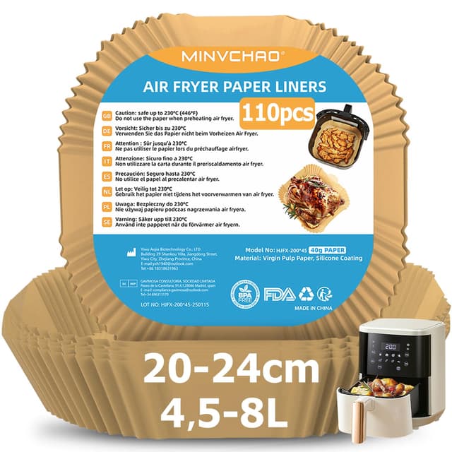 Angebot: Backpapier für Heißluftfritteuse 4,5L-8L 110 Stück 🍟🔥