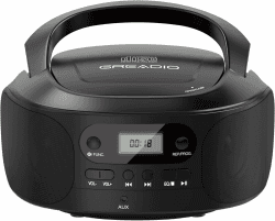 🎵 Greadio Tragbarer CD Player mit AUX-Eingang, Boombox CD-Spieler mit Lautsprecher Angebot bei HelloDeals