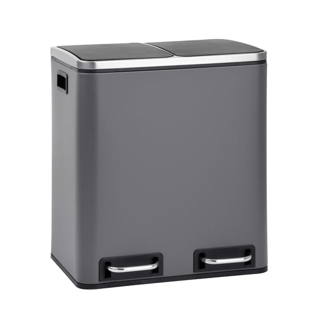 SVITA TM2X15 Treteimer 30 Liter Abfalleimer Mülltrennsystem Grau Grau TM2X15 🗑️