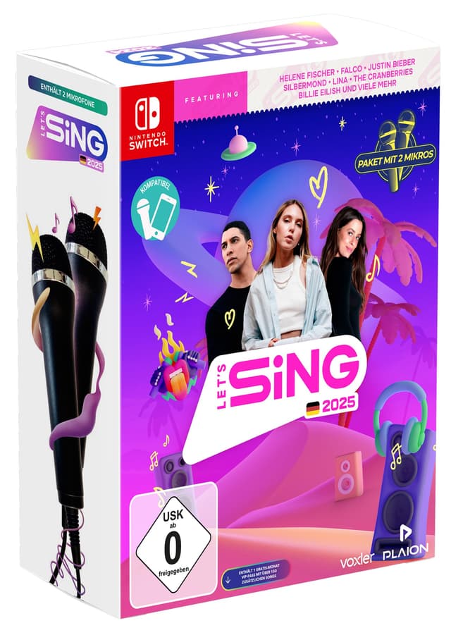 Let's Sing 2025 German Version (+ 2 Mics) (Nintendo Switch) 🎤🎶