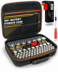 AKIELO+ Batterie Aufbewahrungsbox Mit Universalem Tester und Schraubendreher (Edition Max – Über 150+) Angebot bei HelloDeals